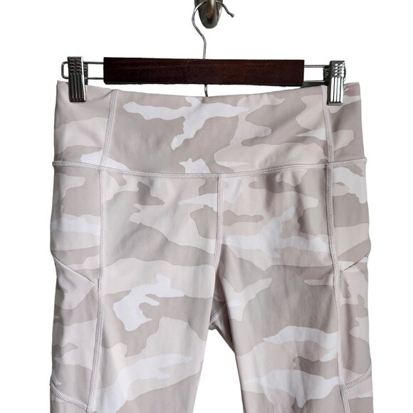 Athleta Women's Small Beige Tan Camo Contender 
 7/8 Tight Zip Pockets, size S - Picture 2 of 12